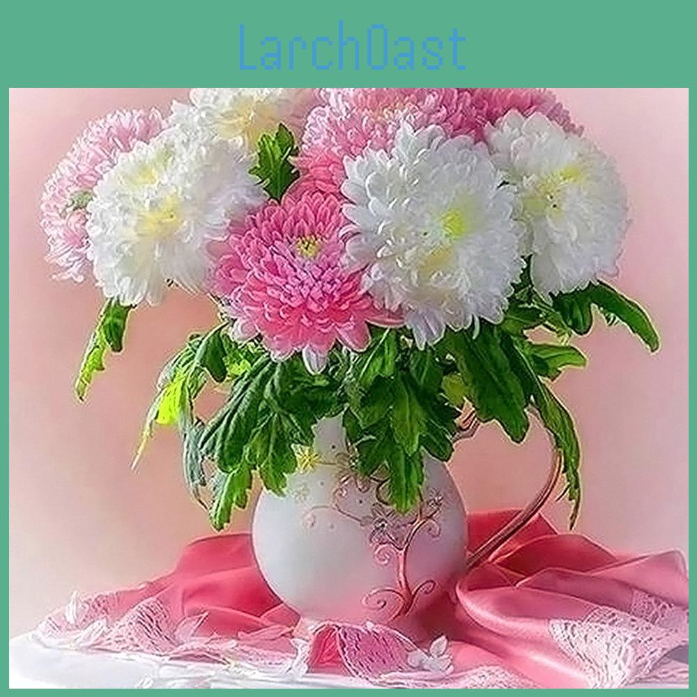 Rundes Diamantgemälde, Chrysanthemen-Stickerei, Kreuzstich, Strass-Mosaik, Heimdekoration