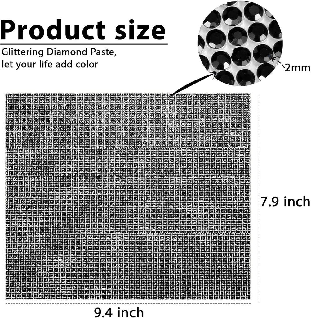 Jubilant 12000 Pieces Bling Rhinestone Sheet Stickers, DIY Craft, Self Adhesive Glitter Rhinestones Crystal Diamond Gem Stickers for Car/Phone/Clot