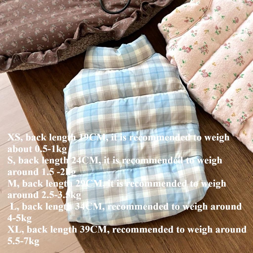Pet Floral Vest Autumn Winter Pet Cotton Coat Thickened To Keep Warm Small Dog Maltese Bears Wear Vest Coats on Both Sides
