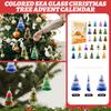 Colored Sea Glass Christmas Tree Advent Calendar, 2D Flat Acrylic Ornament, Christmas Tree Pendant, Suitable For Christmas Decorations
