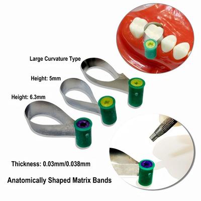 50 Pz/scatola o 1 set Matrici Dentali Matrici in Acciaio Contornate Bifacciali Matrici Sagomate Anatomicamente per Odontoiatria con strumenti