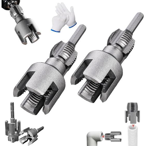 Integrated Internal & External Pipe Threading Tool, 2025 New Pipe Thread Cutting Tool, Pvc Thread Maker Tool for Electric Drill, Pvc Pipe Threading