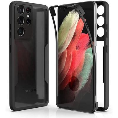 Etui na Samsung S21 Ultra - Czarny - Ochrona 360° - Odporne na zarysowania - Wzmocniona krawędź