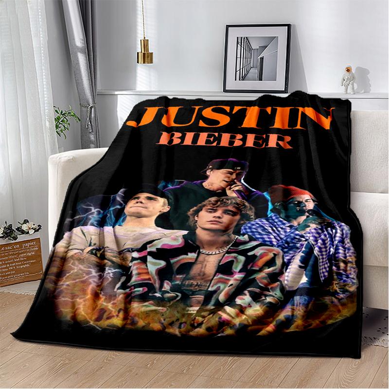 2025 New Style Justin Drew Bieber Singer JB Blanket,Soft Throw Blanket for Home Bedroom Bed Sofa Travel Picnic Cover Kid Gift