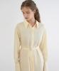 Illoje Two-Button Silky Long Shirt Dress (Yellow)