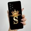 Phone Case for Samsung Galaxy A72 A52 A52S 4G 5G Liquid Silicone Soft Shockproof Lens Protective Cover Luxury Crown Letter Cases