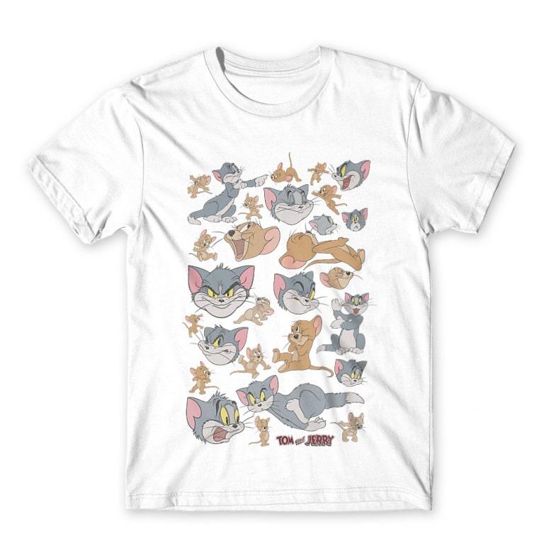 2026 Summer Comic Form Tom and Jerry Image 100 Cotton Printed Oversize Casual Tshirt Adult Children Parentchild Top Homewear