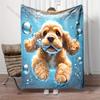 1PC Diving Puppy Print Blanket Warm Soft Fluffy Kids and Adults Sofa Bed Throw Blanket for Home Travel Camping Luxury Gifts