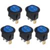 5Pcs 12V 20A Boat SPST Round On/Off Rocker Waterproof Switch Car Marine Auto