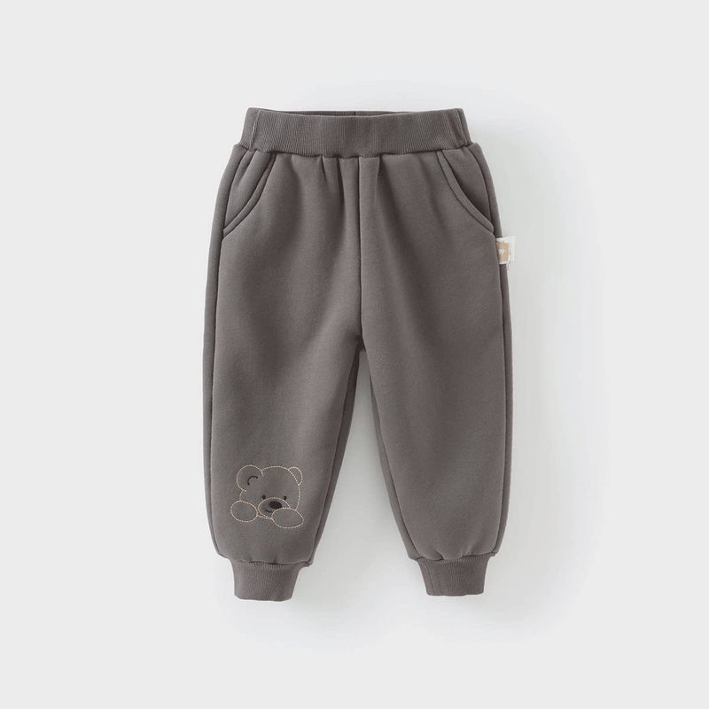 David Bella Boys' and Girls' Fleece-Lined Pants, Children's Thickened Sweatpants, Baby Casual Pants, Winter Children's Clothing