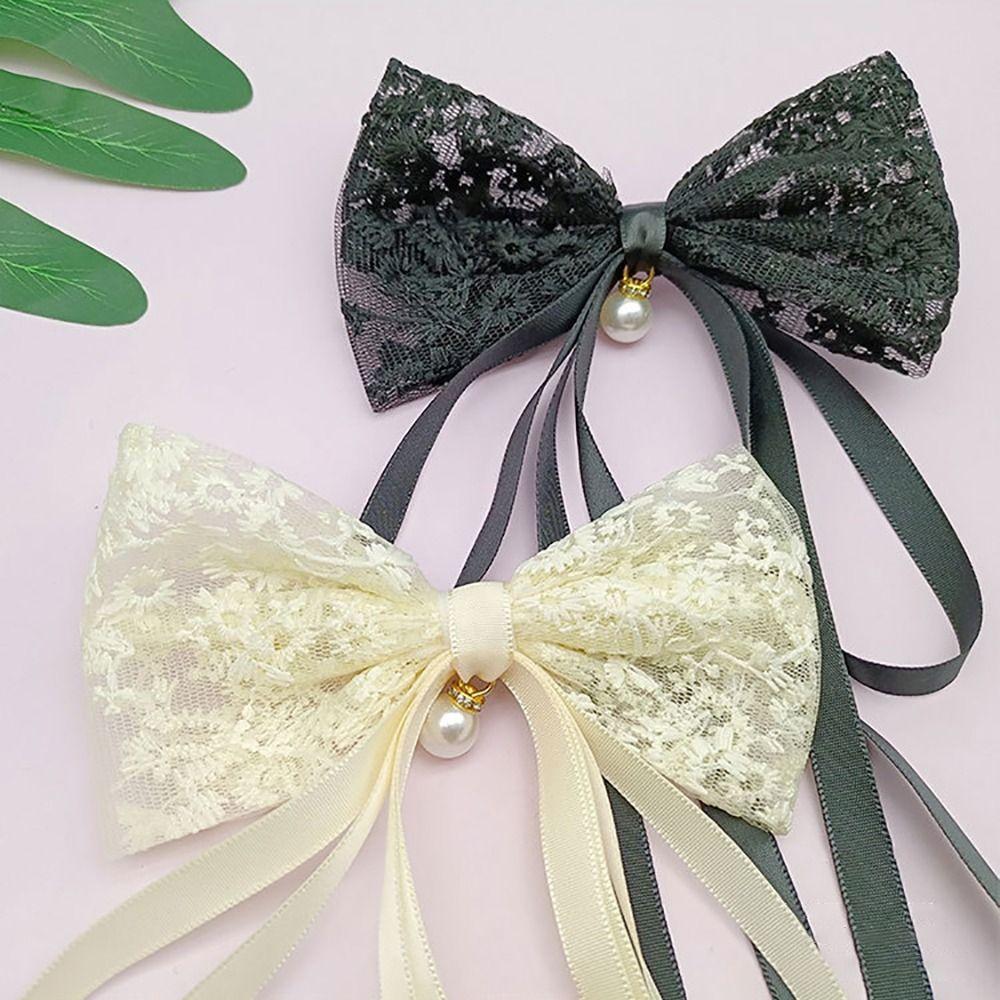 Korean Style Bowknot Hair Clips Lace Girls Headwear Elegant Bowknot Barrette  Girls
