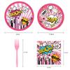 Spot Female Theme Tableware Set Disposable Paper Plate Tissue Fork Birthday Party Decoration Supplies