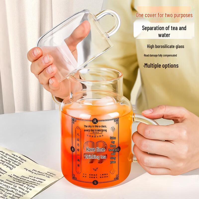 800ml High Borosilicate Glass Tea Infuser Bottle with Lid