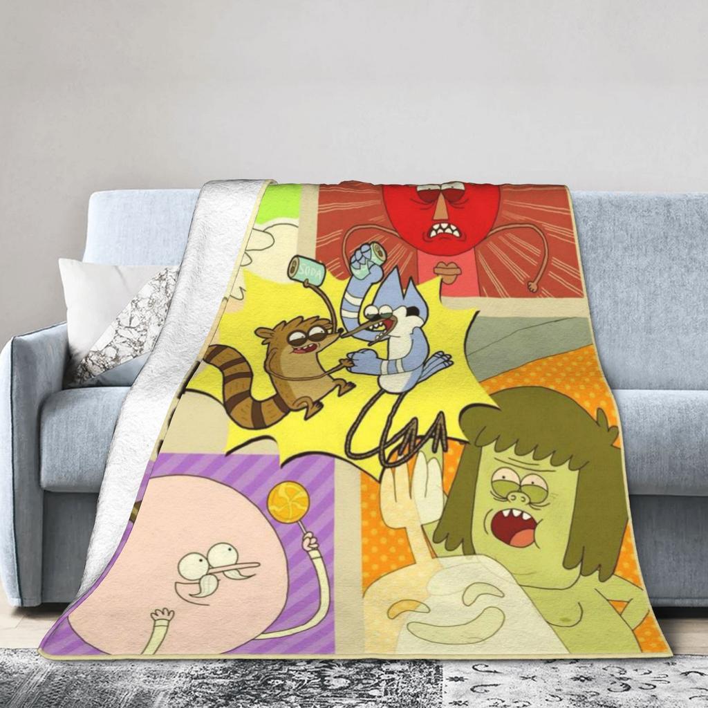 Mordecai and Rigby R-Regulars Anime Show Blanket Multi-size Soft Fuzzy Plush  Throw Blankets for Couch Sofa and Bed