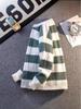 2025 Autumn/Winter Men's Korean Style Color Block Knitted Striped Pullover Sweater – Casual, Warm, Round Neck, Loose Fit.