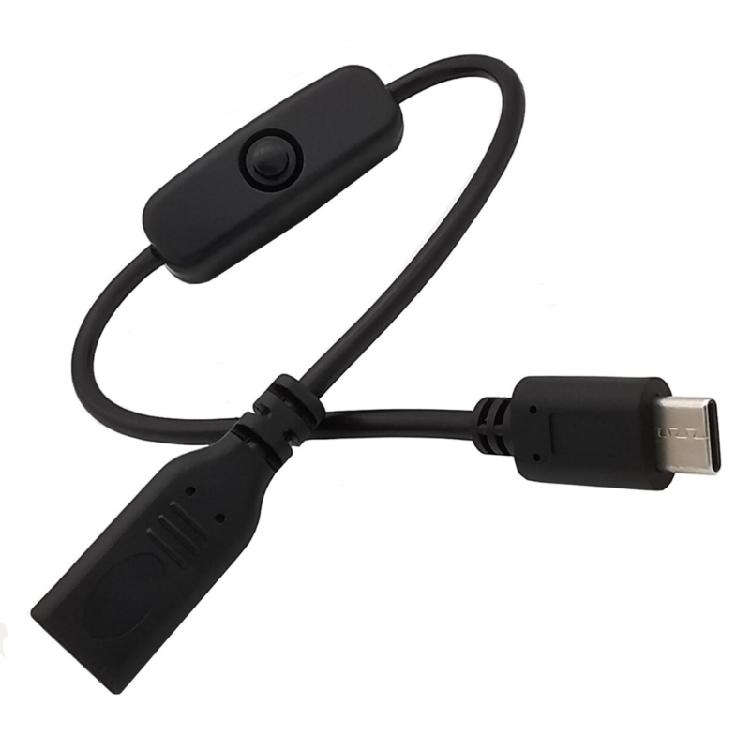 30cm Type C Extension Cable with Convenient Switches USB C Charging Cable Upgrades for Safe & Flexible Device Connection