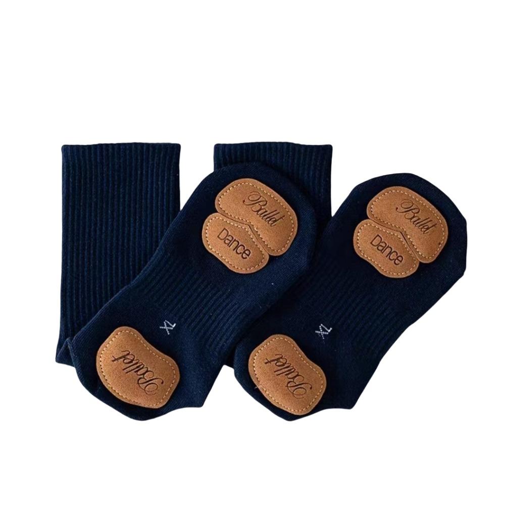 

Противоскользящие танцевальные носки с подошвой, напольные спортивные носки, модные носки-тапочки, для улицы EU22-26 темно-синий