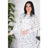 Long Hijab Elastic Waist And Embroidered Dress / Blue Flower Embroidery (brode) Slim Fit Buy A Larger Size