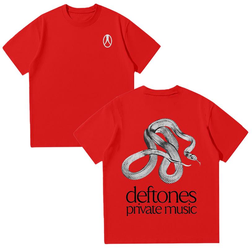 Deftones Private Music T Shirt Rock Music Band Tees Summer Metal Crewneck Breathable Short Sleeve Unisex Fashion T-Shirt Cotton