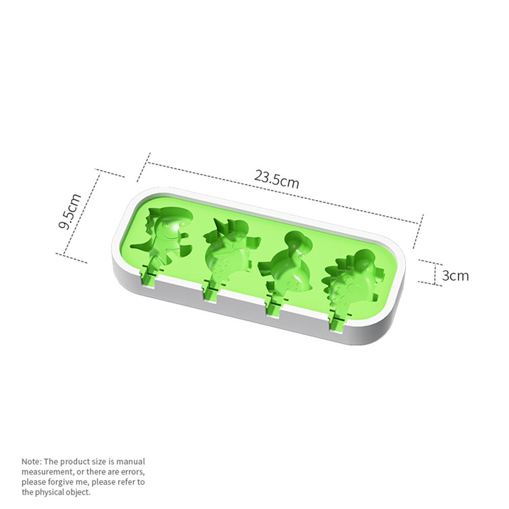 Silicone Ice Cream Mold with Lid and Sticks DIY Popsicle Mould Dinosaur Shape Pastry Mold Kitchen Ice Cream Tool