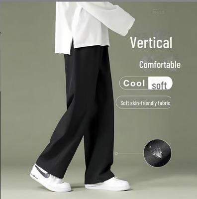 Schnelltrocknende Freizeithose aus Eisseide für Herren für den Sommer, elastischer Bund, große Größe, leicht, vielseitig, gerade Passform.