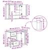 Bathroom Furniture Set 3 Pcs Black Oak Effect Wood Based Material