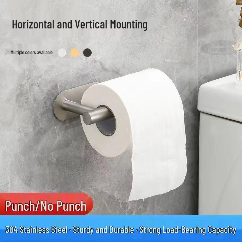 No-Drill Stainless Steel Kitchen Roll & Paper Towel Holder with Storage Rack for Cling Film & Oil-Absorbing Paper.