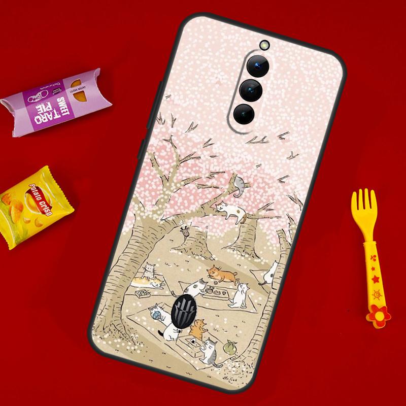 Japanese Cat Drink Pattern Phone Case For ZTE Nubia Red Magic 11 Pro Plus 10 10S 9 9S 8 8S 6S 7S 6 7 Pro 10 Air Cover