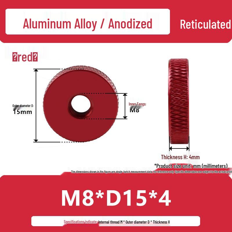 Aluminum Alloy Hand-Tightened Knurled Nut Adjustment Lock Gauge M3-M8