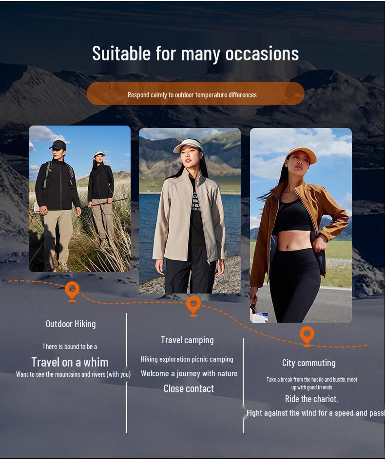 Unisex Windproof & Waterproof Softshell Jacket with Stand-up Collar - Custom Logo Embroidery Available