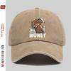 Money Graphic Print Washed Baseball Cap Adult Cotton Adjustable Outdoor Curved Brim Hat