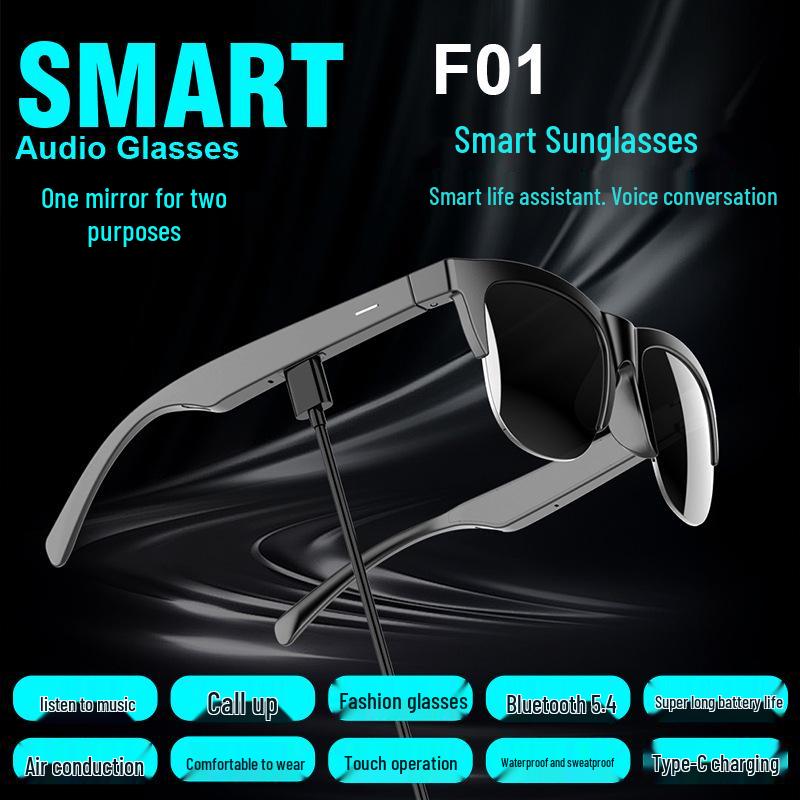 F01 Bluetooth Audio Sunglasses: Dual-Use Polarized Smart Glasses for Music, Calls & Cycling