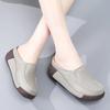 Ladies Platform Loafers Casual Elegant Leather Sandals Clog Slippers Backless Mules Women Thick Sole Height Increase Shake Shoe