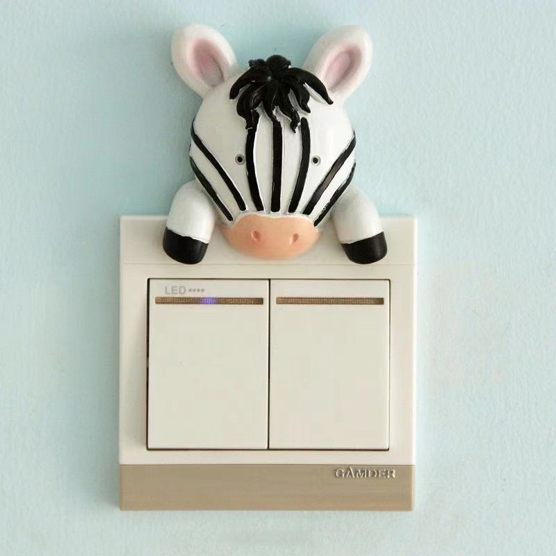 Creative Resin 3D Switch Stickers Living Room and Bedroom Wall Cartoon Switch Wall Stickers Decoration Protector Cover DIY