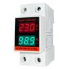 Din Rail Voltmeter Ammeter 2 in 1 AC Monitor Single Phase Voltage Current Power Meter AC20-500V AC0-100A VOLT AMP Detector