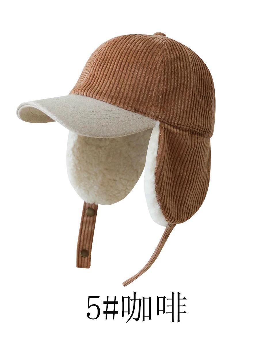 

Korean Japanese Style Corduroy Trapper Hat - Fleece Lined Winter Cap with Ear Flaps for Men Women Cycling Retro One Size кавовий