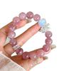 Natuurlijk Paars Rozenkwarts Armband voor Vrouwen, Trekt Liefde en Geluk aan, High-End Luxe Niche Nieuw Ontwerp