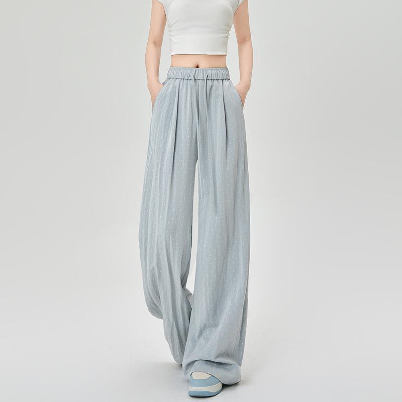 Wide-leg Pants Women's Spring and Summer High-waisted Thin Lazy Style Versatile Loose Straight Casual Pants