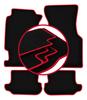 Velurové podlahové rohože s červeným okrajem pro: Honda CRX DelSol kupé, kabriolet (1992-1997)