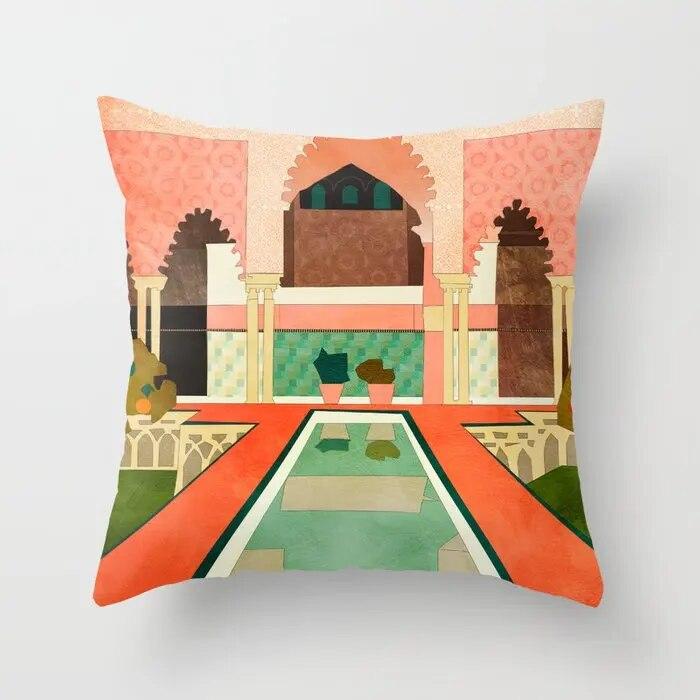 Dekoracja Domu Poszewka na Poduszkę Pokrowiec na Poduszkę na Sofę Skandynawski Salon Abstrakcyjne Różowe Serce