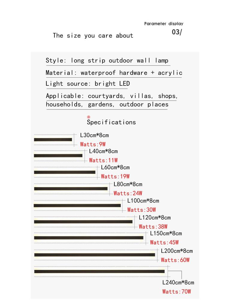 Minimalist Outdoor IP65 Waterproof Wall Light for Garden and Villa