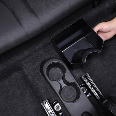 Pro Fiat 500 2016-2024 ABS Černá boční přihrádka na středovou konzolu Multifunkční držák na mobilní telefon Příslušenství pro interiér vozu