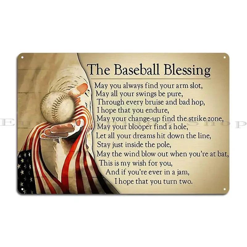 The Baseball Blessing Jesus Baseball American Flag Love Jesus Baseball For Dad Metal Signs Customize Custom Create