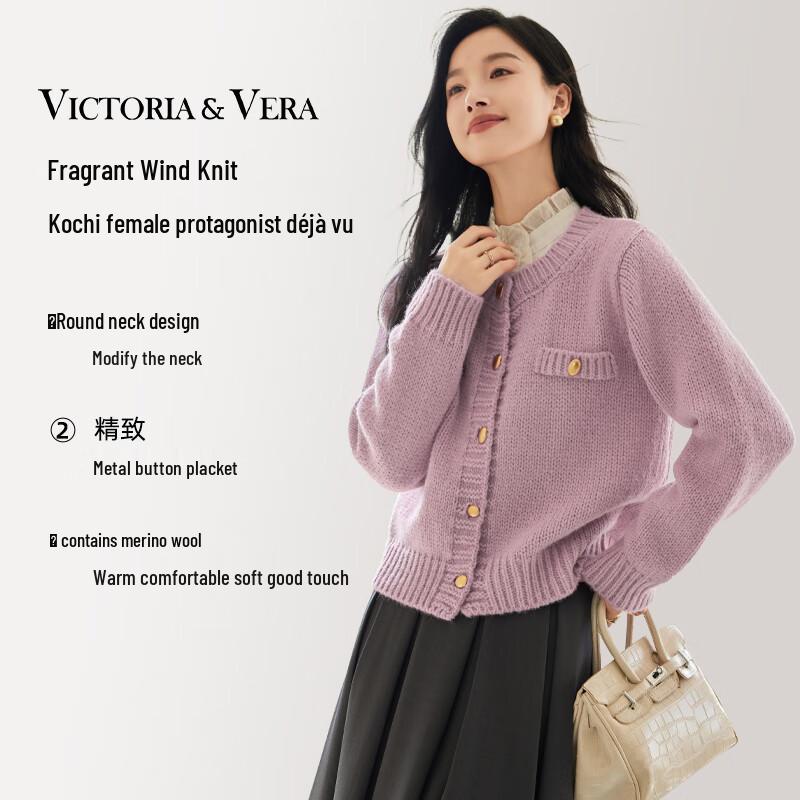 

VICTORIA&VERA Women s Wool Blend Cardigan with Gold Buttons M