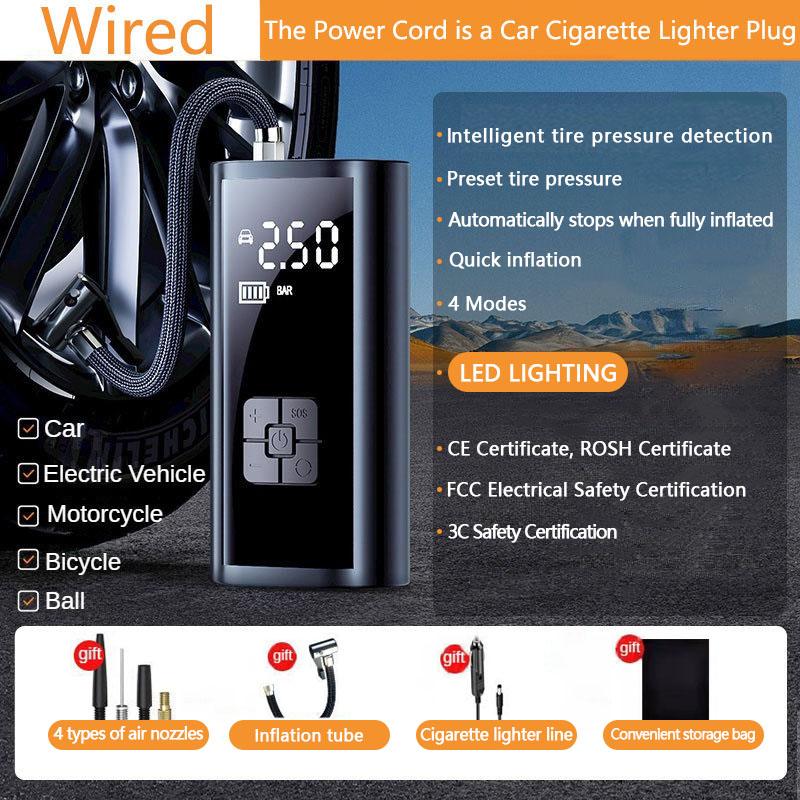 

Портативный воздушный компрессор для автомобильных шин, быстрый воздушный насос, насос для накачивания шин, точный воздушный насос для мотоцикла, велосипеда, мяча