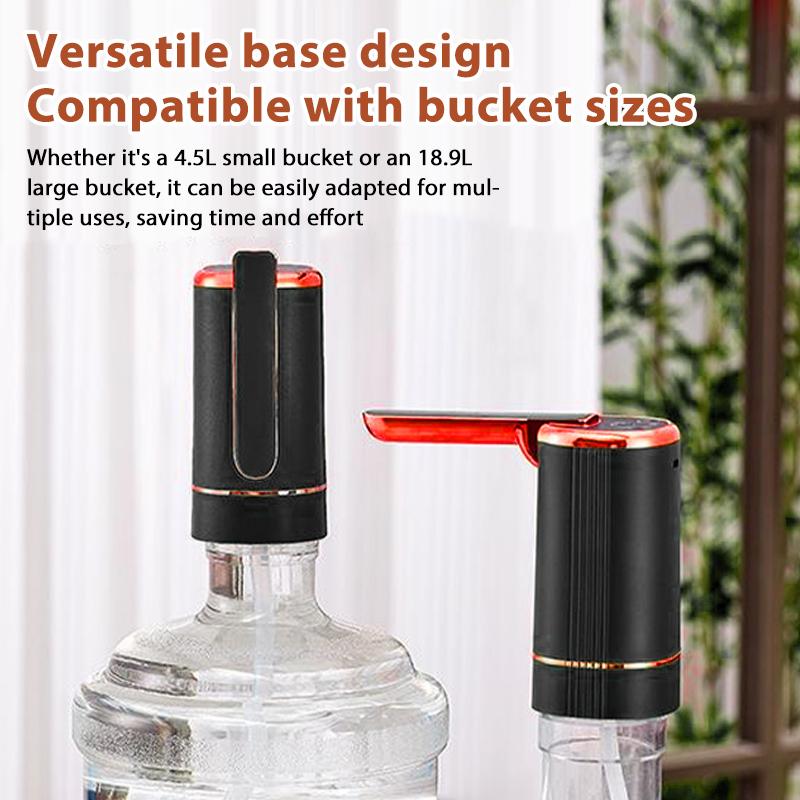 Electric Water Dispenser Pump, USB Rechargeable Auto Shut-off for 5 Gallon Water Bottles, Portable Foldable Design