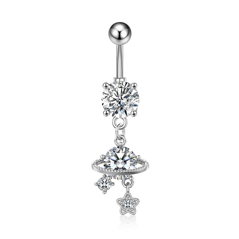 Mote Hjerte Blomst Formet Navlepiercing Ornament Vanndråpe Navlepiercing Anheng Magepiercing Kvinner Kroppssmykker