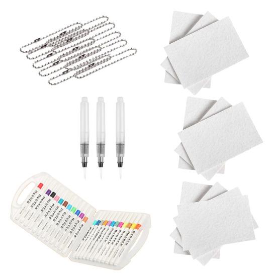 Magic Foam Texture Painting Kit 3D Drawing Magic Canvas Sponge with Water Brush Puffy Popcorn Painting Kit DIY Bubble Drawing Pens Art Supplies