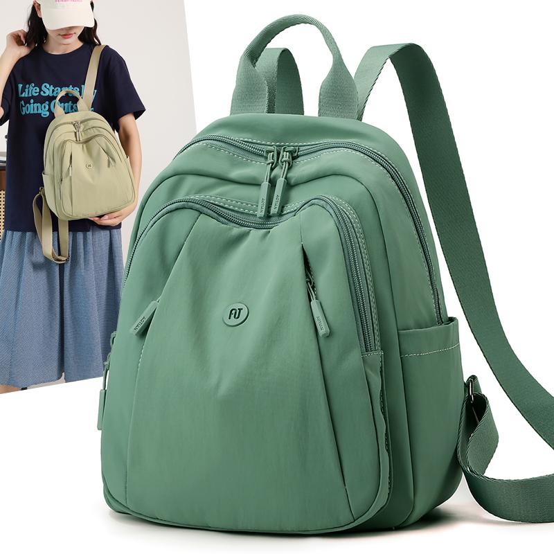 Solid Color Women's Backpack Student Schoolbag