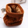 Warm Collar  Cowl Circle Cable Neck Warmer Circle Thicken Scarf Brushed Knit Loop Snood Shawl